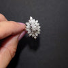 1ct NATURAL DIAMOND CLUSTER RING 14k WHITE GOLD BIG STATEMENT MARQUISE SHAPE