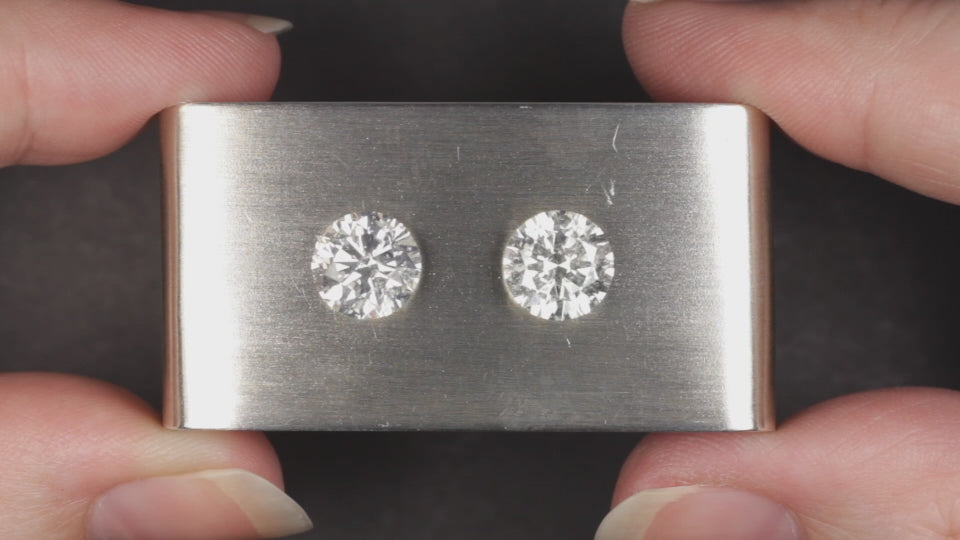 4.27ct DIAMOND STUD EARRINGS NATURAL MATCHING PAIR ROUND BRILLIANT CUT CLASSIC