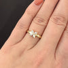 DIAMOND FLOWER RING 1/2 CARAT MARQUISE CUT CLUSTER 14k YELLOW GOLD NATURAL 0.5ct