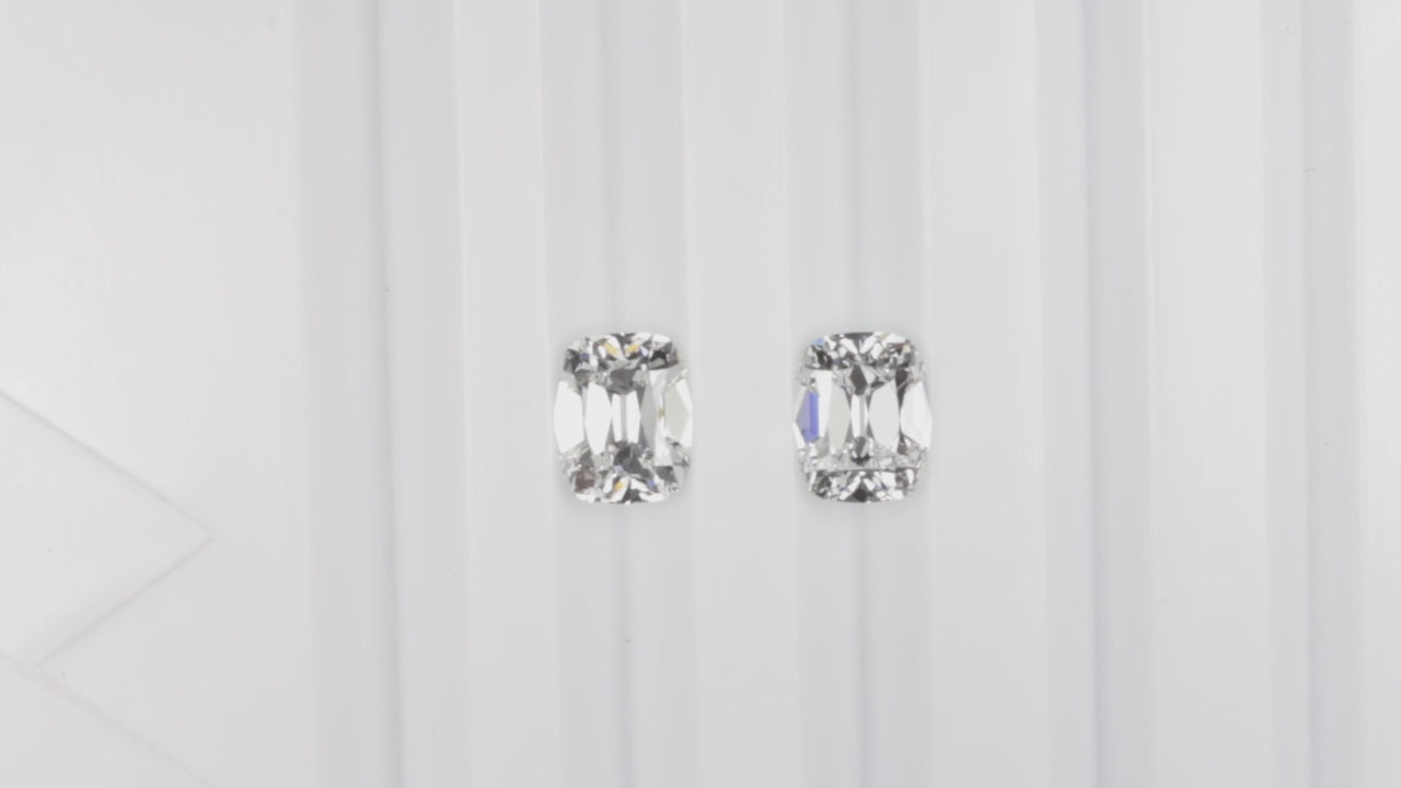 4.11c OLD MINE CUT LAB CREATED DIAMOND STUD EARRINGS CERTIFIED E VS1 CUSHION 4ct
