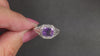 VINTAGE AMETHYST FILIGREE RING 18K WHITE GOLD SOLITAIRE ART DECO ESTATE PURPLE