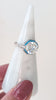 DIAMOND ENAMEL RING SETTING 6.5mm MOUNT VINTAGE STYLE ART DECO 14k WHITE GOLD