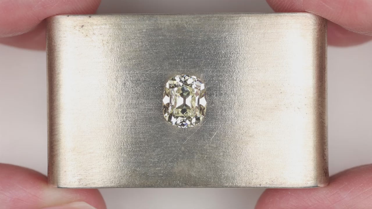 1.71ct OLD MINE CUT DIAMOND GIA CERTIFIED N SI1 ELONGATED CUSHION BRILLIANT
