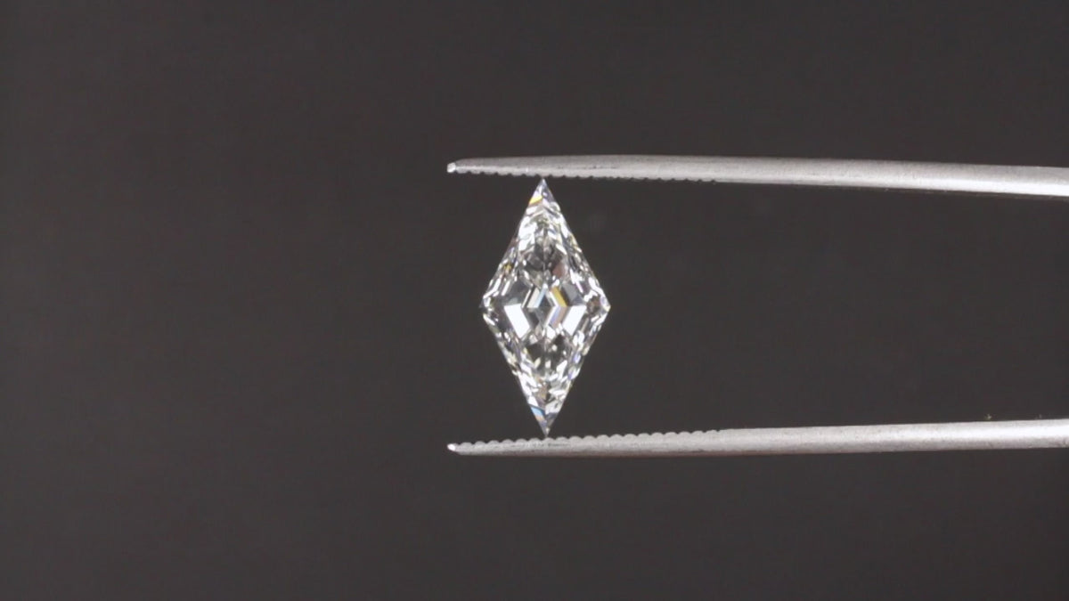 LAB CREATED E VVS2 DIAMOND LOZENGE STEP CUT IGI CERTIFIED KITE SHAPE GEOMETRIC