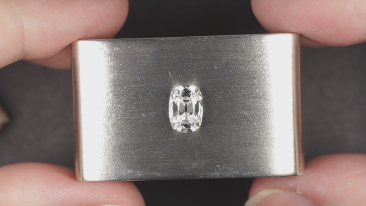 1.57ct  OLD MINE CUT LAB CREATED DIAMOND IGI CERTIFIED E VS1 CUSHION BRILLIANT