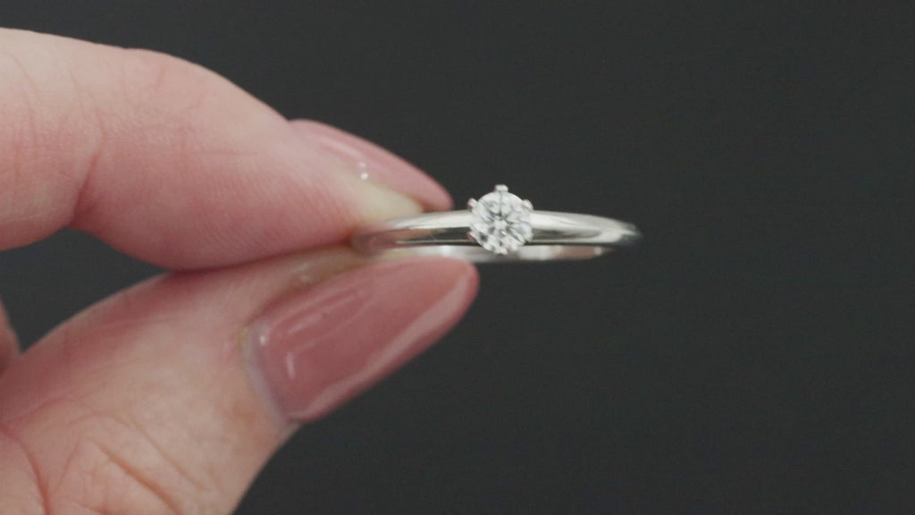 AUTHENTIC TIFFANY & CO DIAMOND ENGAGEMENT RING 0.22ct E VS1 PLATINUM SOLITAIRE