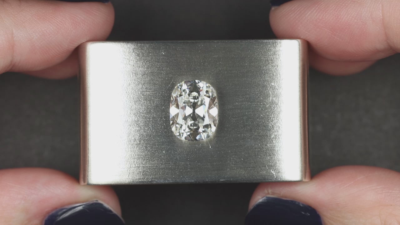 4 CARAT OLD MINE CUT LAB CREATED DIAMOND CERTIFIED F VS1 CUSHION BRILLIANT 4ct