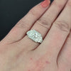 VINTAGE DIAMOND COCKTAIL RING OLD EUROPEAN CUT PLATINUM ART DECO ENGAGEMENT