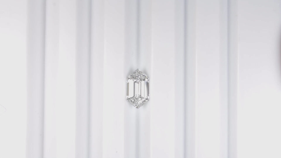 1.5ct HEXAGON SHAPE LAB CREATED DIAMOND CERTIFIED D VVS ELONGATED LOOSE STEP CUT