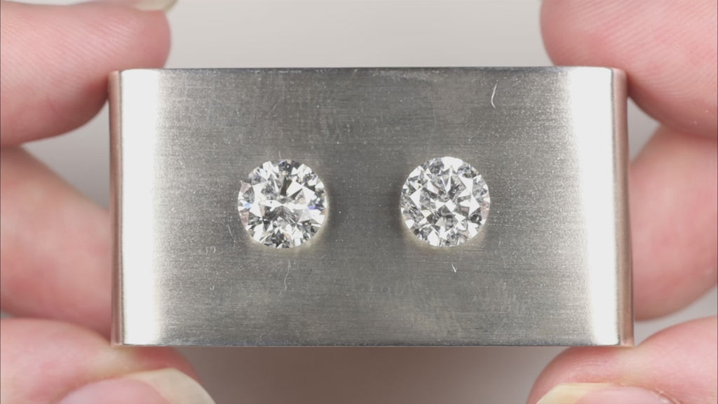 4.03c NATURAL DIAMOND STUD EARRINGS VERY GOOD ROUND BRILLIANT CUT PAIR LOOSE 4ct