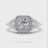 VINTAGE STYLE ROUND DIAMOND PLATINUM ENGAGEMENT RING SETTING CUSHION ENGRAVED 5M