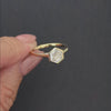 1ct LAB CREATED DIAMOND ENGAGEMENT RING BEZEL HEXAGON PLATINUM SOLITAIRE