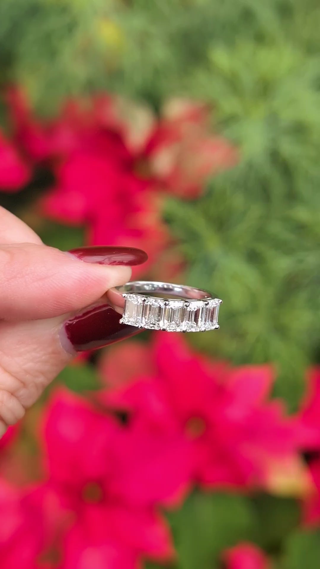 2 CARAT EMERALD CUT NATURAL DIAMOND WEDDING BAND RING WHITE GOLD BAGUETTE 2ct