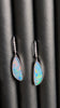 6 CARAT NATURAL OPAL DIAMOND DROP EARRINGS 14k WHITE GOLD LONG DANGLE AUTRALIAN