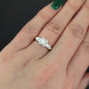 3/4ct VINTAGE DIAMOND ENGAGEMENT RING H-I VS2 ROUND CUT 14k TWO TONE GOLD ESTATE