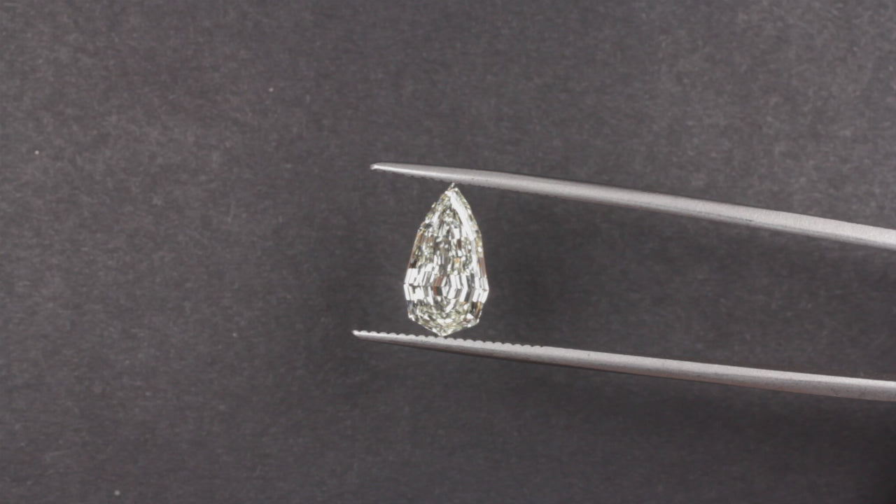 2.05ct GIA CERTIFIED DIAMOND M VVS2 STEP CUT PEAR SHAPE GEOMETRIC LOOSE 2 CARAT