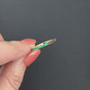 GREEN ONYX BLACK SPINEL 14K GOLD ETERNITY RING HALF & HALF GEM BAND - Size 5.5