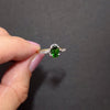 VINTAGE TOURMALINE DIAMOND COCKTAIL RING 18K YELLOW WHITE GOLD NATURAL OVAL CUT