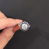 2 CARAT OLD EUROPEAN CUT DIAMOND SAPPHIRE RING PLATINUM VINTAGE STYLE SCALLOPED