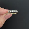 ANTIQUE STYLE DIAMOND WEDDING RING PLATINUM BAND 5 STONE VICTORIAN COLLET