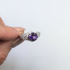 SKY BLUE TOPAZ STERLING SILVER RING VINTAGE STYLE FILIGREE ROUND CUT ART DECO