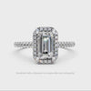 1.40ct GIA CERTIFIED EMERALD CUT DIAMOND ENGAGEMENT RING HALO PLATINUM NATURAL