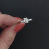 VINTAGE DIAMOND ENGAGEMENT RING E VS1 EMERALD CUT 14k WHITE GOLD NATURAL ESTATE