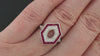 DIAMOND RUBY RING SETTING 7x5mm OVAL MOUNT VINTAGE STYLE ART DECO 14k WHITE GOLD