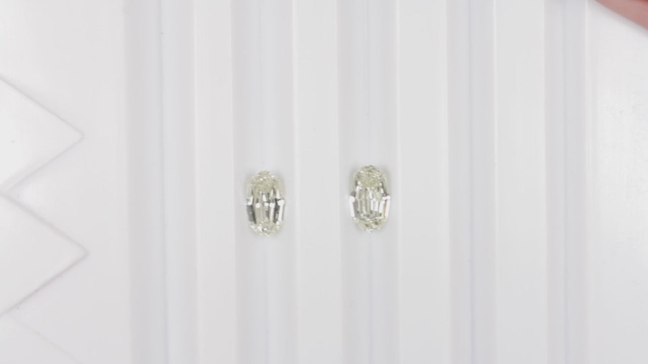 1.81ct O-P VS DIAMOND PAIR OVAL SHAPE STEP CUT LOOSE NATURAL STUD DROP EARRINGS