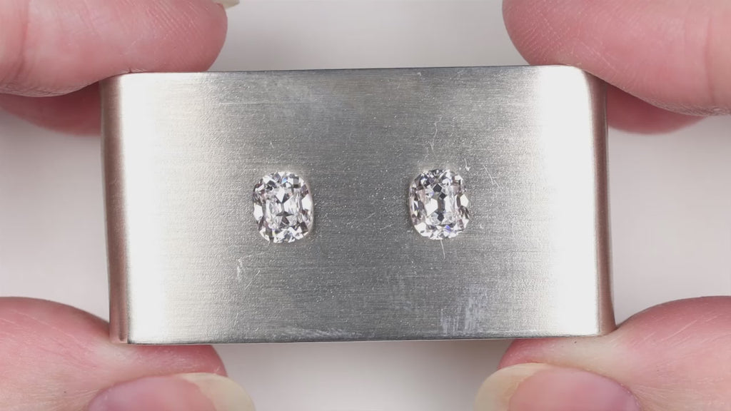 2 CARAT OLD MINE CUT DIAMOND STUD EARRINGS GIA CERTIFIED D VS2-SI1 ANTIQUE STYLE