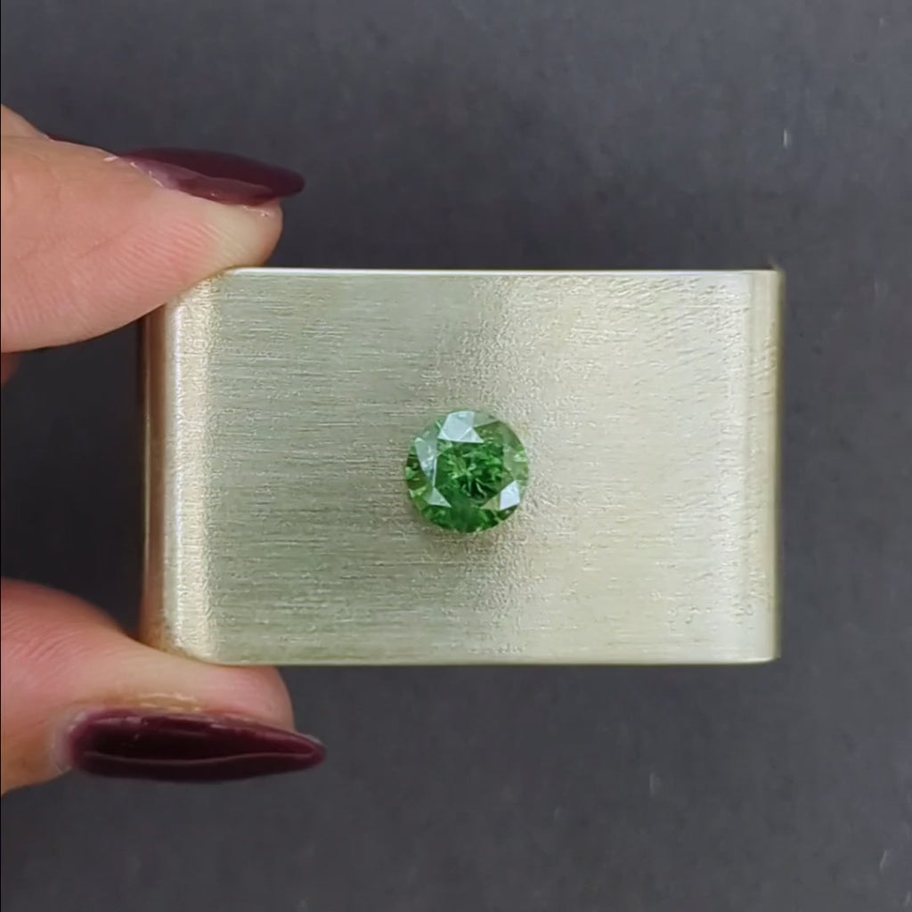 1.75 CARAT FANCY GREEN LOOSE DIAMOND VERY GOOD ROUND BRILLIANT CUT EARTH MINED