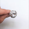 AQUAMARINE STERLING SILVER RING VINTAGE STYLE OVAL GEMSTONE FILIGREE COCKTAIL