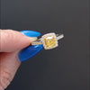 FANCY YELLOW DIAMOND ENGAGEMENT RING HALO 18k WHITE GOLD 1ct GIA CERTIFIED VS1