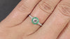 OLD EUROPEAN CUT DIAMOND ENGAGEMENT RING EMERALD TARGET VINTAGE STYLE ART DECO