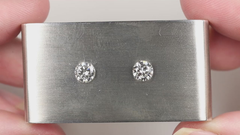 1ct GIA CERTIFIED DIAMOND STUD EARRINGS EXCELLENT ROUND CUT H SI2 NATURAL PAIR