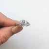 AQUAMARINE STERLING SILVER RING VINTAGE STYLE FILIGREE SOLITAIRE BLUE GEMSTONE