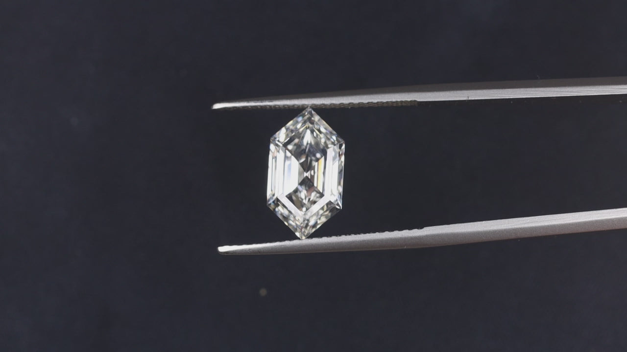 LAB CREATED 4ct HEXAGON DIAMOND PAIR IGI CERTIFIED LOOSE D-E VVS2-VS1 STUD