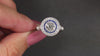 1 CARAT OLD EUROPEAN CUT DIAMOND SAPPHIRE RING VINTAGE STYLE HALO 14k WHITE GOLD