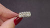VINTAGE DIAMOND 2 ROW BAND 14k WHITE GOLD RING 1/2ct NATURAL RETRO COCKTAIL
