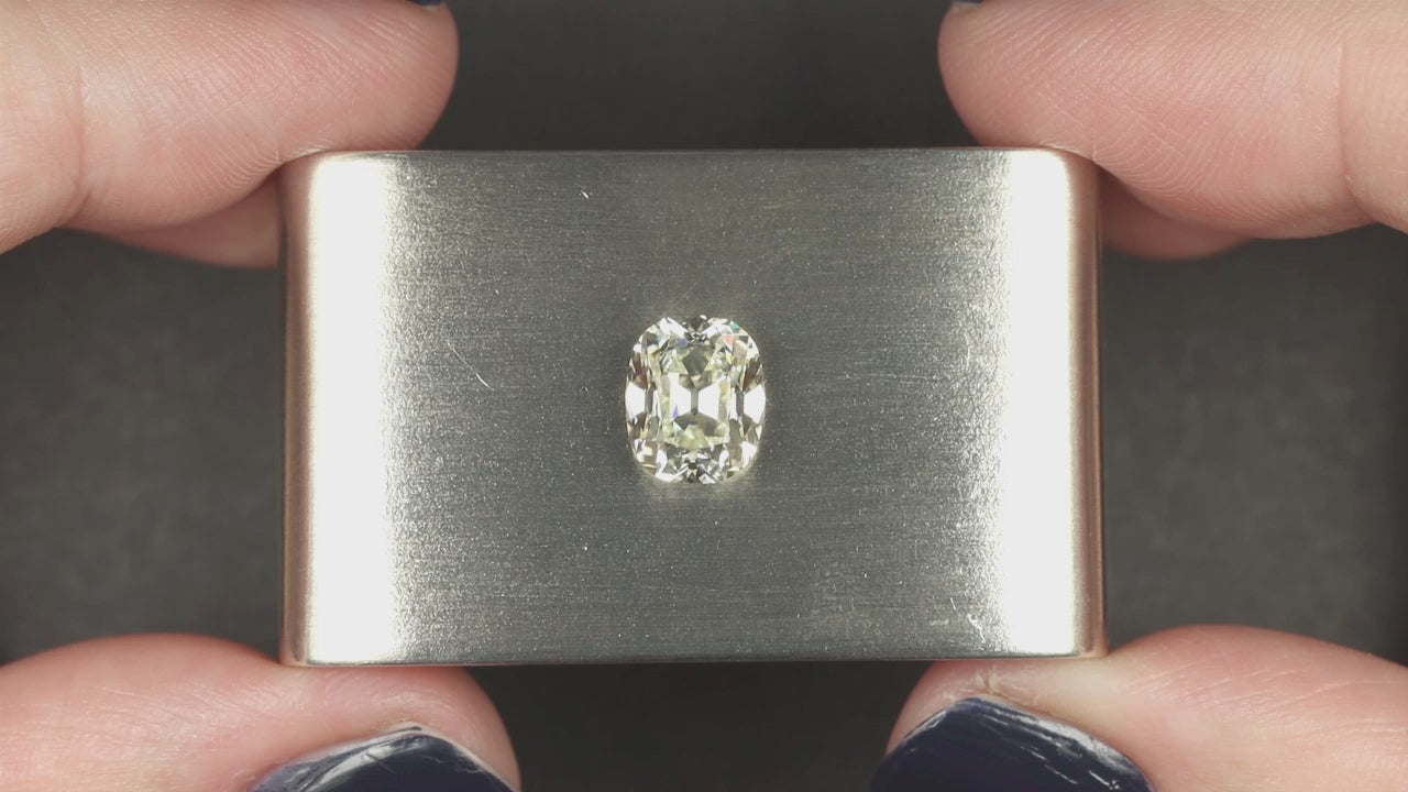 2.20ct OLD MINE CUT DIAMOND GIA CERTIFIED K VS1 ELONGATED CUSHION BRILLIANT