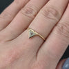 TRILLION SHAPE DIAMOND ENGAGEMENT RING ROSE CUT 14k YELLOW GOLD GEOMETRIC BEZEL