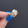 NATURAL DIAMOND COCKTAIL RING BYPASS 14k YELLOW GOLD 1 CARAT 7 GRAM STATEMENT