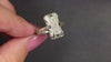 VINTAGE DIAMOND SAPPHIRE COCKTAIL RING ART DECO 18k WHITE GOLD NAVETTE FILIGREE
