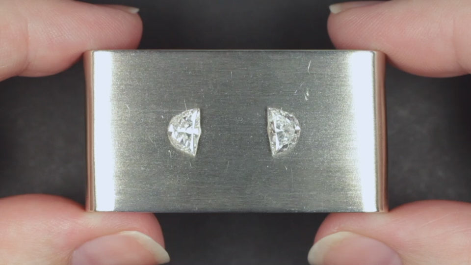 1.32ct F-H SI1-SI2 HALF MOON SHAPE DIAMOND PAIR LOOSE ACCENT STONES NATURAL