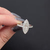 MARQUISE CUT DIAMOND ENGAGEMENT RING 18.6mm CERTIFIED D SI2 LONG NAVETTE HALO