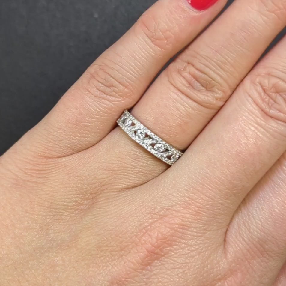 EXCELLENT CUT 3/4 CARAT NATURAL DIAMOND G SI BAND STACKING COCKTAIL RING 0.75ct