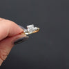VINTAGE DIAMOND ENGAGEMENT RING E-F VS1 ROUND CUT MID CENTURY TWO TONE 14k GOLD