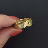 VINTAGE DIAMOND ETERNITY BAND RING 14k YELLOW GOLD 6gm FLORENTINE FINISH ESTATE
