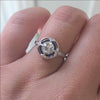 SAPPHIRE DIAMOND 6mm ROUND ENGAGEMENT RING SETTING VINTAGE STYLE HALO TARGET