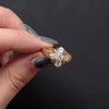 VICTORIAN DIAMOND RING ENGRAVED 1893 OLD MINE CUT ANTIQUE 14k YELLOW GOLD ENAMEL